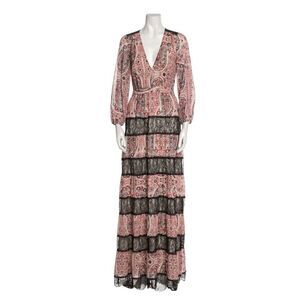 Alice + Olivia Karolina Paneled Halter Maxi Dress Blush Kiss Vanilla Size XS NWT